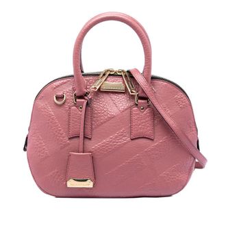 Burberry Pre-owned Burberry Small Heritage Grain Check Embossed Orchard Bowling Bag Ladies AL4H7XKQQY3UWLQ5