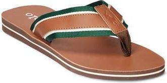 Ralph Lauren Bolt Flip Flop in Polo Tan/New Forest/Ecru at Nordstrom Rack, Size 14