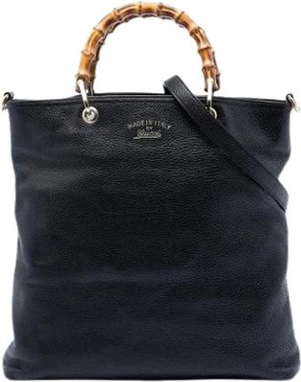 Gucci Pre-owned Bamboo Satchel - Dames - Vintage Shopper - Zwart - ONE Size - Leer - Vintage