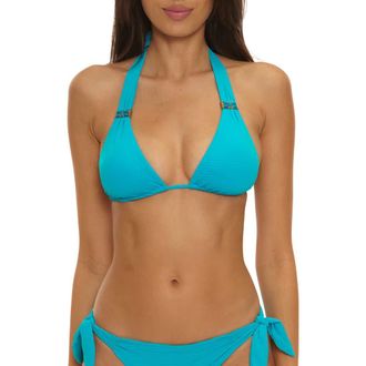 BECCA by Rebecca Virtue Nashville Triangle Bikini Top in Turquoise at Nordstrom, Size Medium