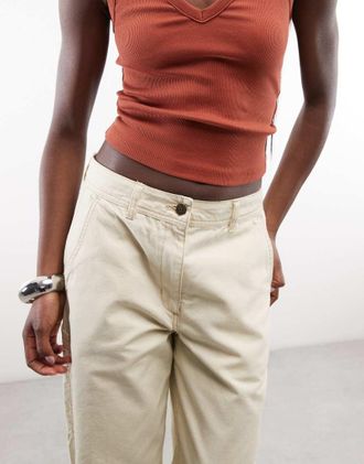 Timberland Pantaloni dritti in tela color stucco-Neutro
