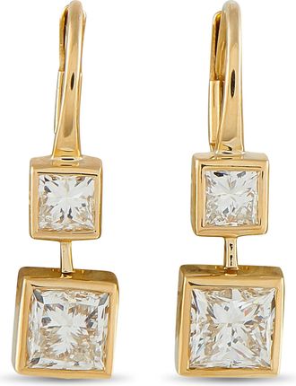 Luxury Bazaar 18K Yellow Gold 1.92ct Diamond Earrings AER-21650-Y