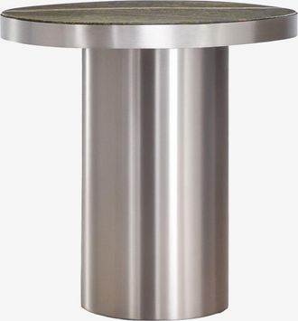 Sklum Mesita De Noche 45x40 Cm En Piedra Natural Y Acero Inoxidable Fertrix Sklum