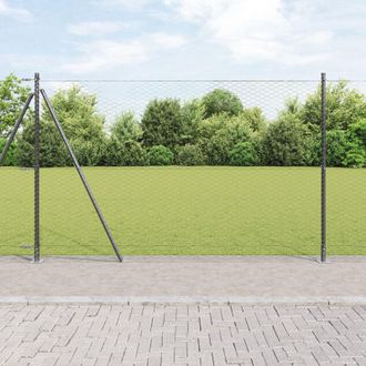 Berkfield Home Hexagon Fence Grey 1, 5x10 m Steel