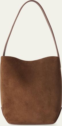 The Row Park Small North-South Tote Bag in Suede