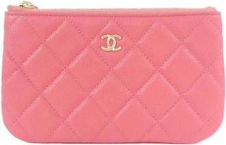 Chanel Pre-owned Vintage Pouch - Dames - Vintage Clutch - Roze - ONE Size - Leer - Vintage