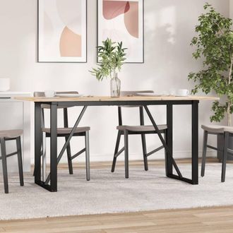 Berkfield Home Durable Dining Table Legs O-Frame 140x60x73 cm Steel in Black | Size: 140 x 60 x 73 cm
