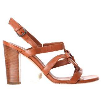 Loro Piana Pre-owned Womens Ankle Strap Sandals in Brown Leather - Size EU 39