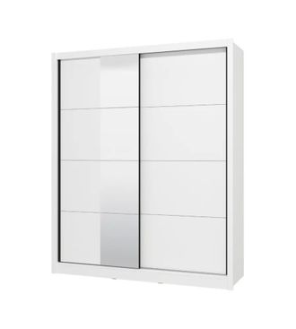 OEM Armadio Bellahome alba Con 2 Ante Scorrevoli Con Specchio Bianco, 180x59,8x215,5 Cm