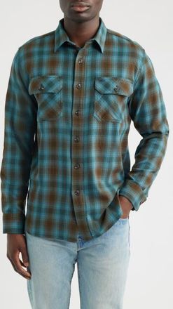 Pendleton Burnside Plaid Cotton Flannel Button-Up Shirt in Sea Blue Multi Plaid at Nordstrom, Size Xx-Large