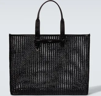 Dolce & Gabbana Adamo woven leather-trimmed shopper
