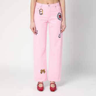 Marc Jacobs Pink Jeans With Prints
