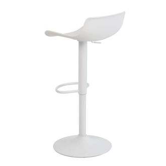 Koketto Home Taburete blanco con asiento de polipropileno y patas de metal