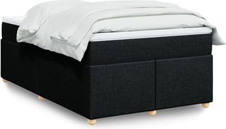vidaXL Cama Box Spring Con Colch&oacute;n Tela Negro 120x200 Cm Vidaxl