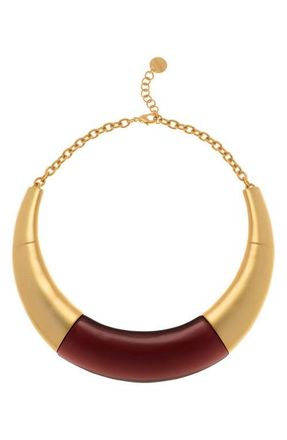 Reiss Paige Choker Necklace in Gold Tone /Burgundy at Nordstrom