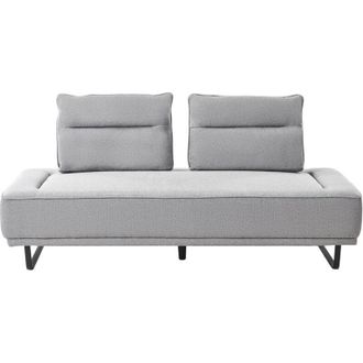 Beliani Divano moderno imbottito Divano da appartamento 3 posti Gambe in ferro Tessuto intrecciato Schienale regolabile Grigio Faxen