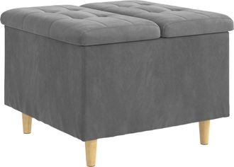 vidaXL Vidaxl Pouf Contenitore Grigio Scuro 60 X 60 X 45 Cm Velluto