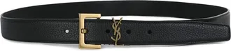 Saint Laurent Cassandre Leather Belt