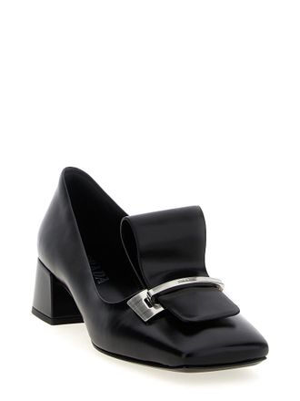 Prada Brushed Leather Pump - Black