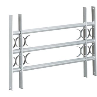 Relaxdays Relaxdays Reja Para Ventana, Extensible, Acero Galvanizado, Reja De Seguridad, Gris, 450 X 700-1050 Mm