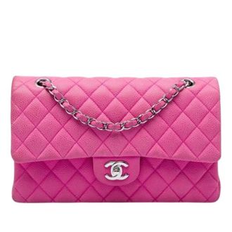 Chanel Pre-owned Classic Double Flap Shoulder Bag - Dames - Pre-owned - Roze - Maat: ONE Size Leer
