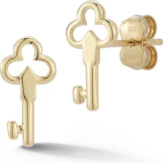 Ember Fine Jewelry 14K Gold Key Studs