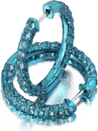 Graziela Large Swiss Blue Topaz & Blue Rhodium 3 Sided Hoops at Nordstrom