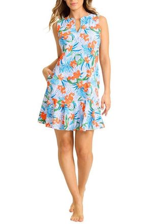 Tommy Bahama Goa Tropical Print Cover-Up Dress in White at Nordstrom, Size X-Small
