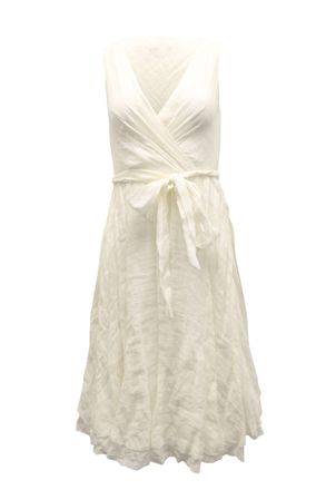 Ralph Lauren zomerjurk met strikceintuur in wit linnen