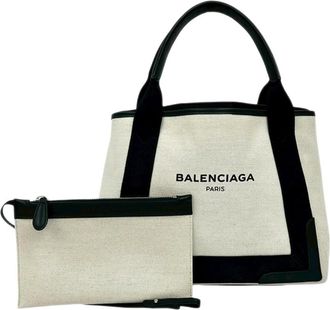 Balenciaga Pre-owned Tote Bags, female, White, Size: ONE SIZE Pre-owned Canvas Tote Bag