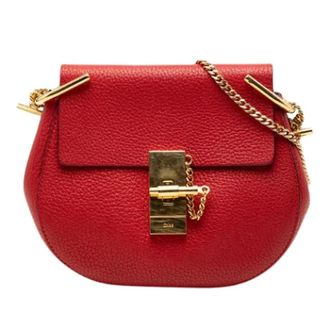 Chlo&eacute; Pre-owned Cross Body Bags, female, Red, Size: ONE SIZE Pre-owned The Drew Crossbody Bag