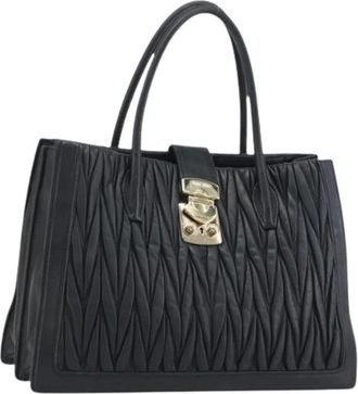 Miu Miu Pre-owned Hand Bag - Dames - Vintage Shopper - Zwart - ONE Size - Leer - Vintage