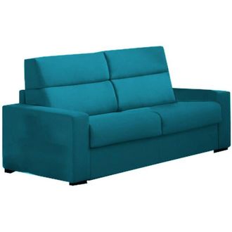 Dmora Dmora - Sof&aacute; Cama 3 Plazas Marcon, Sof&aacute; Convertible Para Sal&oacute;n, Acolchado, Desenfundable, Calidad 100% Made In Italy, 220x95 H100 Cm, Azul Claro