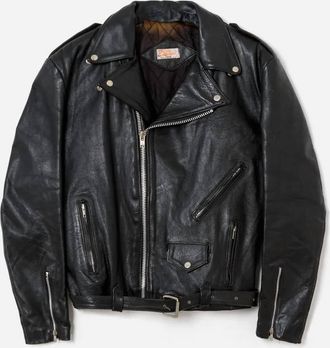 Re/Done Pre-Loved Womens 80S Leather Moto Jacket In Black