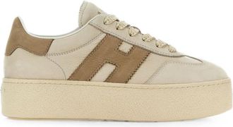 Hogan Beige Logo Platform Sneakers