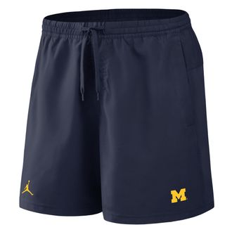 Nike Jordan Mens Michigan Primetime Primary Logo Jordan Brand Dri-FIT College Form Shorts in Blue | 0J5T41SMWN-8DV