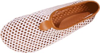 Generic Ladies Fashion Flat Casual Shoes with Breathable Hollow Mesh and Rhinestone Decorative Design for Everyday Wear (White, 6.5)