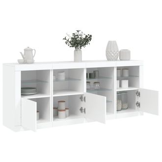 Berkfield Home Sideboard with LED Lights White 164x37x67 cm | Size: 164 x 37 x 67 cm