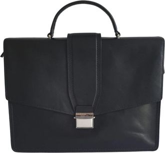 The Bridge Nero Uomo Leren Aktetas met Riem - Heren - Laptoptassen - Zwart - ONE Size - Tassen