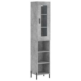 vidaXL Vidaxl - Aparador De Madera Contrachapada Gris Hormig&oacute;n 34,5x34x180 Cm