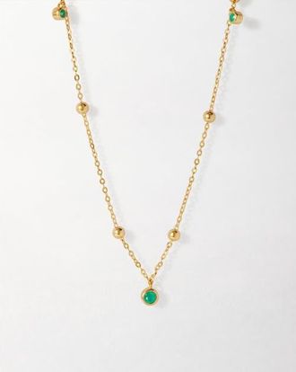 Edge of Ember Globe Station Green Onyx Necklace at Nordstrom, Size 18