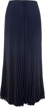 Fabiana Filippi Womens Skirt Pleated Printed Midnight Blue Polyester