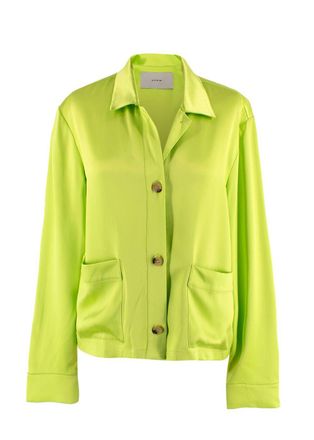 Asceno neon green silk shirt Size M