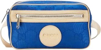 Gucci Pre-owned Belt Bags, male, Blue, Size: ONE SIZE Pre-owned Off The Grid GG Nylon belt bag