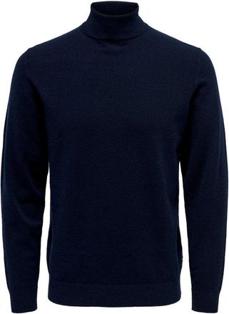 Only & Sons Blue Polyester Mens Turtleneck