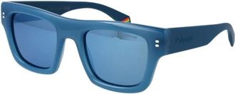 Polaroid Vierkante Plastic Zonnebril - Heren - Zonnebrillen - Blauw - ONE Size - Accessoires