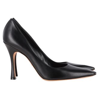 Dior Pre-owned Womens Christian Square-Toe Pumps in Black Leather - Size 39.5 EU/IT