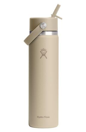 Hydro Flask 24-Ounce Wide Mouth Flex Straw Cap Bottle in Oat at Nordstrom