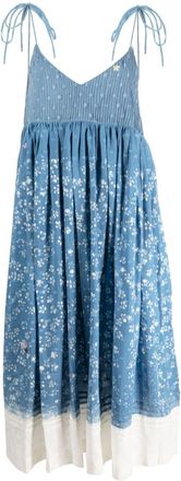 Story mfg. Daisy A-line dress - women - Cotton - S - Blue