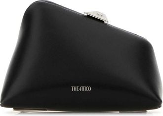 The Attico Black Leather Midnight Clutch